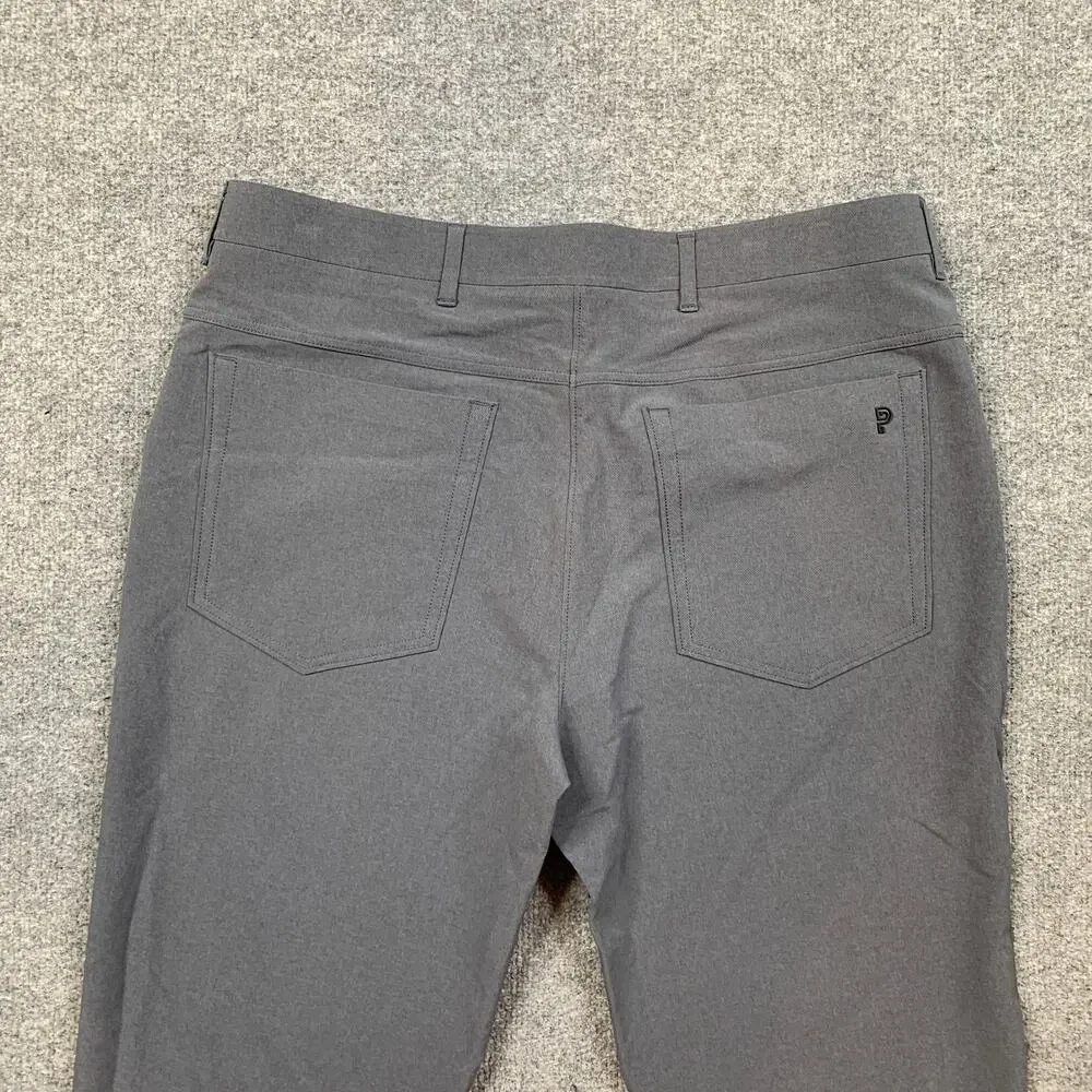 Public Rec Pants Men 36 Slate Workday Straight Heather Pockets Stretch Comfort